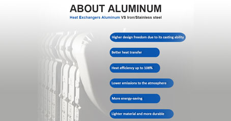 Warmtewisselaars Aluminium versus ijzer/roestvrij staal